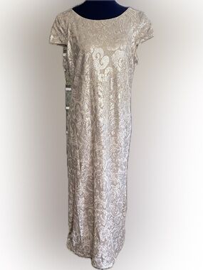 Calvin Klein Embroidered Sequin Lace gown. Altered size 16 - fits like 14